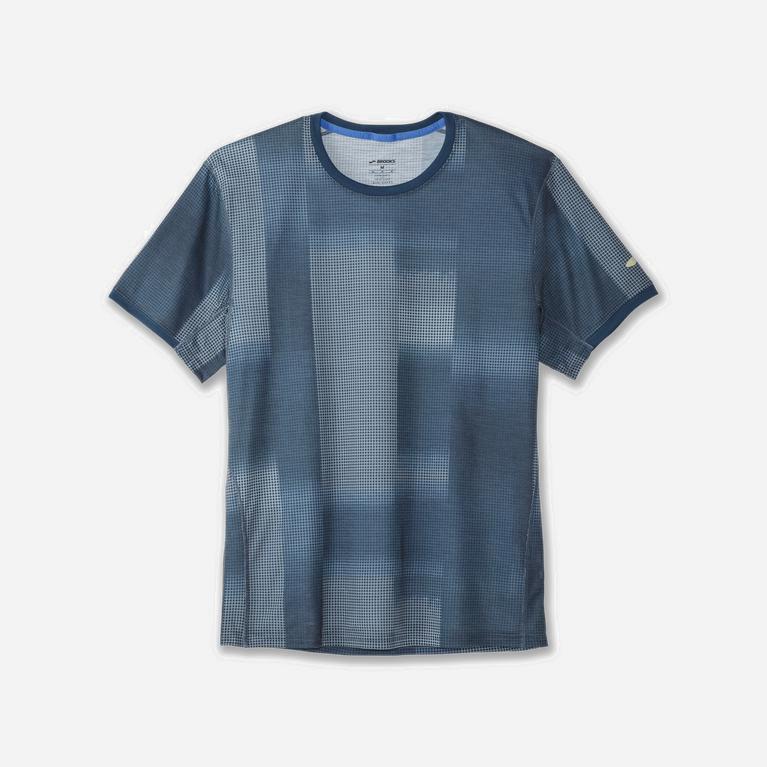 Brooks Distance Graphic Hardloopshirt voor Heren Indigo (SLBHD-8039)